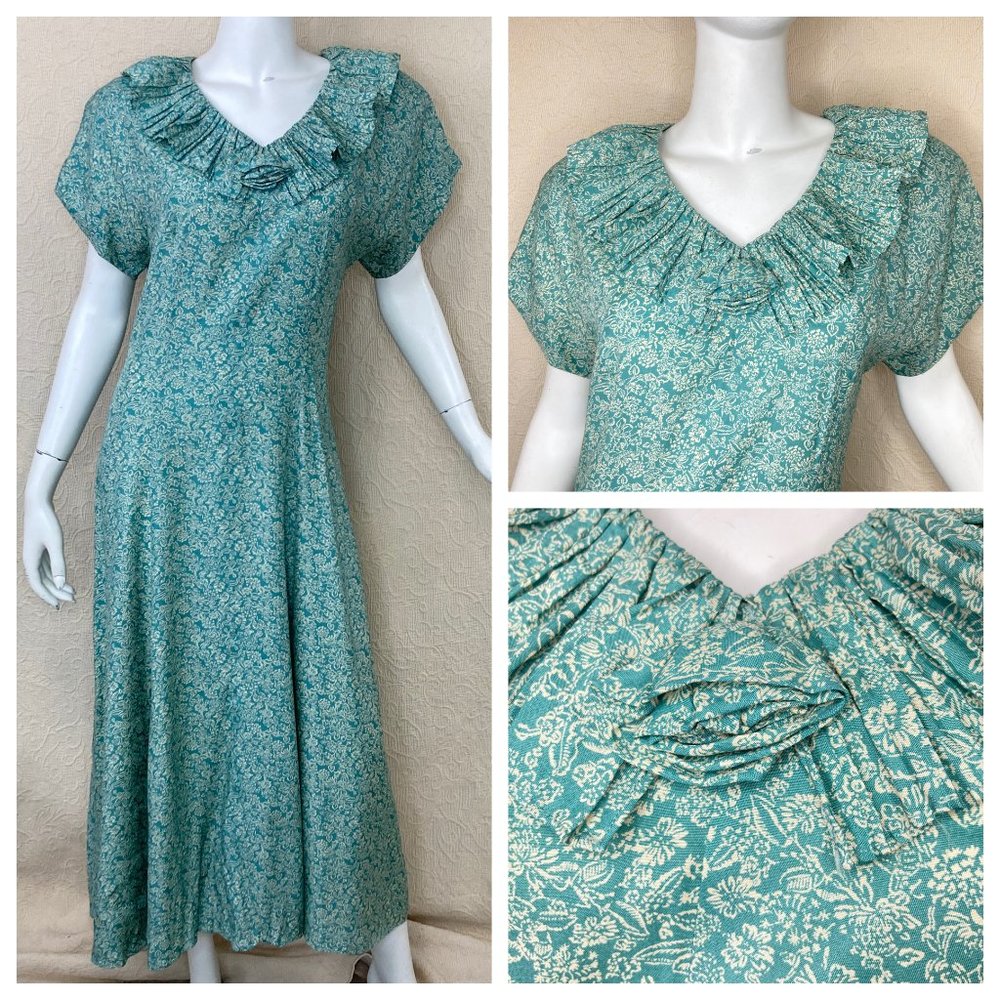 E.D.Michaels by Melanie Drucker VTG 80s Twee Rayon Floral Midi Dress